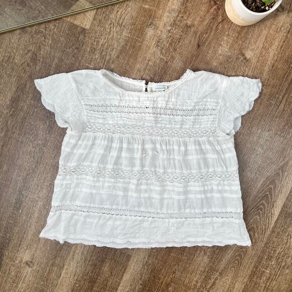 Sundance Aria Blouse Embroidered White Oversized Thick Lace Boho Top - Picture 1 of 5